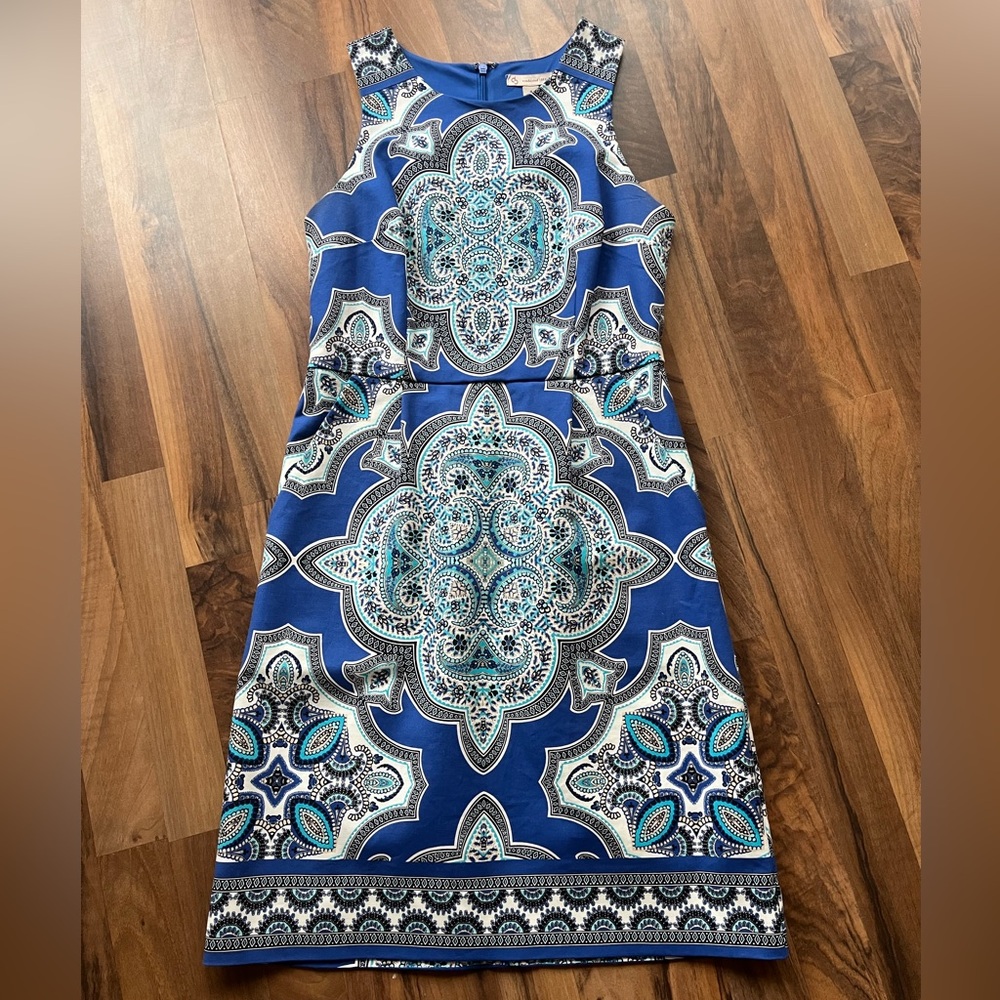 Dress Barn Pattern Blue Dress
